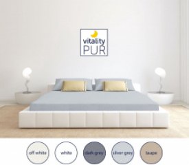 Vitality Pur - Hoeslaken 100% Katoen - Jersey stretch - Silver Grey - 180/200 x 200/220+30cm - 1+1 GRATIS