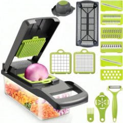 Mandoline Multifunctionele groentesnijder 1+1 gratis 16-in-1 handmatige keuken raspmachine met 7 verwisselbare messen-snijder-friet-uien.