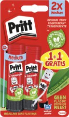 Lijmstift Pritt Stick Original 22gr blister à 1 + 1 stuk gratis Promo | 12 stuks