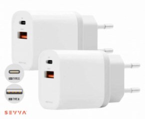 SEVVA® Universele Snellader 1+1 GRATIS - Met USB-C En USB Aansluiting! ...