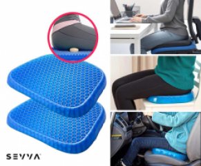 SEVVA® Comfort Gel Zitkussen 1+1 GRATIS - Ergonomisch en Drukverlagend! ...