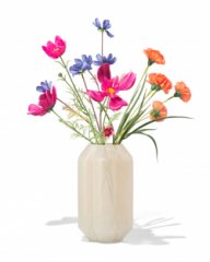 HEMA Vaas ⌀8x23cm glas bloemvorm melkachtig wit (wit)