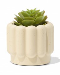 HEMA Bloempot ⌀7x6cm keramiek ribbels zand (zand)