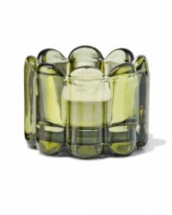 HEMA Sfeerlichthouder glas ribbel groen (groen)