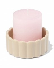 HEMA Kaarsonderzetter ⌀10cm keramiek ribbel zand (zand)