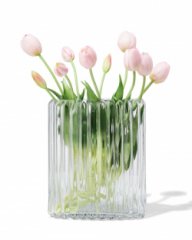HEMA Vaas ⌀20x28cm glas ovaal transparant (transparant)