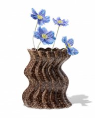 HEMA Vaas 23cm keramiek ribbel swirl bruin (donkerbruin)