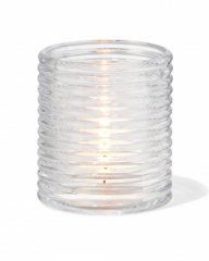 HEMA Sfeerlichthouder ⌀7x8cm glas ribbel (transparant)