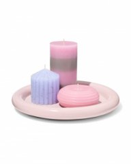 HEMA Kaarsonderzetter ⌀26.5x3cm hout roze (roze)