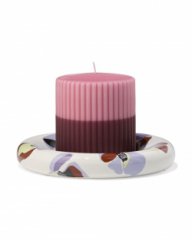 HEMA Kaarsonderzetter ⌀20x3cm keramiek klaproos (multi)