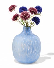 HEMA Vaas ⌀24x30cm glas camouflage blauw (blauw)