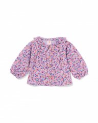 HEMA Babyblouse bloemen paars (paars)