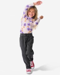 HEMA Kinderjeans omkeerkeerbaar effen en print zwart (zwart)