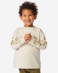 HEMA Kinder T-shirt blokken ecru (ecru)