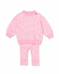 HEMA Babykledingset comfy fit sweatstof paisley roze (roze)