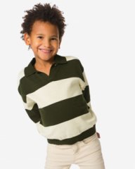HEMA Kindertrui fijngebreid strepen donkergroen (donkergroen)