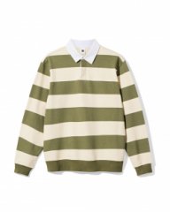 HEMA Herentrui Sammy sweatstof strepen middengroen (middengroen)